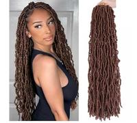 6 paquetes de locs suaves de crochet para el pelo pre-looped de 61 cm, trenzas de crochet de Goddess Locs Dreadlocs pelo sintético para mujeres negras (61 cm, 6 paquetes de 350 #)