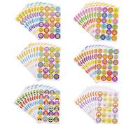 6 paquetes de pegatinas de animación en inglés para estudiantes de escuela primaria, pegatinas de recompensa de animales, utilizadas en suministros para profesores