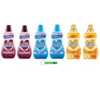 6 paquetes de prueba Felce Azzurra Mon Amour Amour Ammorbidente Concentrato - Suavizante concentrado Blu Mare - Oro y Argán - Lirio de agua lila 26 lavados 650 ml + llavero Beni Culinari gratis