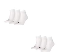 6 Par Puma Unisex Calcetines de Cuarto Zapatillas Talla 35-49 para Mujer Hombre