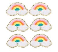 6 Parche de arcoíris para ropa, DIY Parches de Apliques de Hierro con Patrón de Nube de Arco Iris, Parches Ropa Termoadhesivos 3D para Planchar para Ropa Vestido Sombrero, Pegatinas Coser Plancha