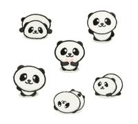 6 parches bordados de dibujos animados de panda para planchar en parches de costura de animales para sombrero