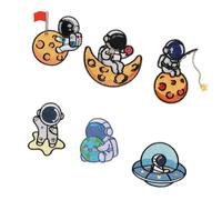 6 parches de reparación para planchar, parches bordados de astronauta, apliques decorativos para ropa, sombrero