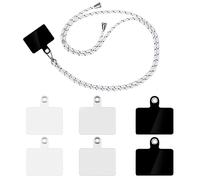 6 parches de repuesto para teléfono con anillo de metal cordón universal para teléfono celular parche de correa con 1 cordón para iPhone Samsung Galaxy Xiaomi Huawei Poco