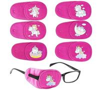6 parches ojos niños,Unicornio parches para gafas niños reutilizables Parches de ojos para gafas Parches oculares para Ambliopía estrabismo ojo vago terapia visual oclusión ocular