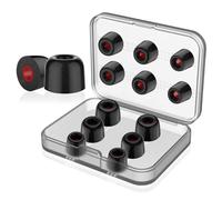 6 pares de almohadillas de espuma viscoelástica de rebote lento para auriculares intraurales de 4,5 mm a 5,5 mm, con caja de almacenamiento S/M/L, 3 tamaños (interior de 4,5 mm, negro)