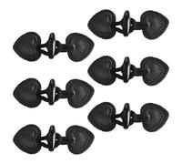 6 Pares de Botones de Cuerno para Ropa, Hebillas de Cuero Negro Elegante y Duradero, 11-18 cm, Ideal para Chaquetas, Abrigos y Prendas de Punto