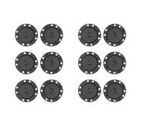 6 Pares de Botones Magnéticos Negros Con Letras - Hebillas Cosidas y Ocultas Para Ropa DIY