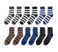 6 Pares De Calcetines A Rayas, Calcetines De Felpa Polar, Calcetines De Felpa Para Hombre, Calcetines Cálidos Para Dormir, Calcetines Cálidos Y Cómodos