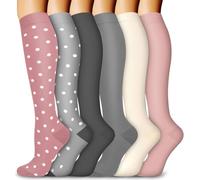 6 Pares de Calcetines de Compresión para Mujeres y Hombres de 20 a 30 mmHg son los Mejores Deportivos Calcetines Para Correr, volar, viajar, Enfermeras