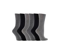 6 pares de calcetines de Sock Shop Everyday Gentle Grip para damas EUR 37-42, UK 4-8 Con panal suave top