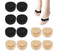 6 pares de calcetines para el antepié, calcetines de punta abierta, calcetines de media punta abierta, almohadillas antideslizantes transpirables para el pie, adecuados para tacones altos y zapatillas