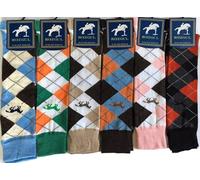 6 pares de calcetines para mujer y mujer, diseño de caballo argyle rico de algodón ecuestre para botas de equitación para mujer, calcetines de regalo de Navidad