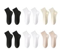 6 Pares De Calcetines Tobilleros, Calcetines Deportivos Blancos Para Mujer, Calcetines Casuales, Calcetines De Tripulación Para Mujer, Calcetines De Tripulación Para Mujer