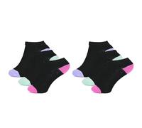 6 pares de calcetines tobilleros unisex para niños, puntera de tacón de color negro/blanco, para deportes de interior/exterior, correr, caminar, atletismo, hogar, escuela, educación física, diario,