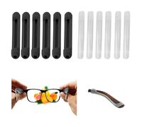 6 pares de fundas para patillas de gafas, negras y transparentes, almohadillas de silicona para las orejas, cómodas almohadillas antideslizantes para gafas, adecuadas para gafas, gafas de sol, para