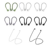 6 pares de ganchos para los oídos anti-pérdida, con 2 piezas de cuerda antipérdida para auriculares, gancho de seguridad universal, anillo de auriculares ultraligero, adecuado para auriculares