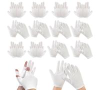 6 pares de guantes de medio dedo para pantalla táctil, 6 pares de guantes de trabajo de protección laboral, guantes hidratantes para dormir, guantes blancos multiusos