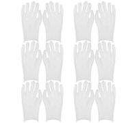 6 Pares de Guantes de Trabajo para Hombre Talla Xl Guantes Finos de Algodón Blancos para Inspección de Joyería y Manipulación de Monedas Transpirables para Uso Industrial