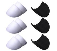 6 pares de hombreras de espuma, hombreras suaves, hombreras de espuma de coser, hombreras de traje, accesorios de costura de camisa de chaqueta de abrigo (3 pares negros y 3 pares blancos)
