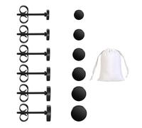 6 pares de pendientes planos, 1 bolsa de almacenamiento blanca, pendientes negros redondos, con parte trasera plana, joyería de piercing simple y de moda, pendientes góticos, pendientes