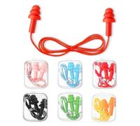 6 pares de tapones para los oídos de silicona con cable, cancelación de ruido, impermeables, protectores de oídos para niños y adultos, tapones reutilizables para dormir, trabajo, estudio, viajes,