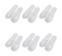 6 Pares de Zapatillas de Felpa, Spa de Dedos Cerrados, Lavables, Antideslizantes para Fiesta, Viaje, Hotel - Reutilizables 28 * 10,5 cm (Blanco)