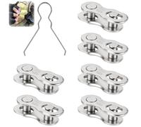 6 Pares Eslabón Rápido Cadena Bicicleta 12V con Gancho, Acero | Acero resistente, montaje sencillo, compatible con cadenas Shimano y SRAM 12v, para MTB, carretera y trekking