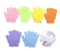 6 Pares Guantes Exfoliantes Set, Manoplas Exfoliantes, Guantes de Baño Exfoliantes, Guantes de Ducha Para Hombres, Mujeres, Niños, Exfoliar, Ducha, Bañera, Spa, Masaje (6 Colores)