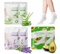 6 Pares Mascarilla Pies Exfoliante,Aguacate Lavanda Aloe Vera Hidratación Profundacalcetines Exfoliantes de Pies para Callos y Piel Seca Hidratación Profunda para Mujeres y Hombres