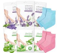 6 Pares Mascarilla Pies Exfoliante,Máscara Pies Peeling,mit 2 Calcetines hidratantes para talón,Hidratación,Mujeres y Hombres Quitar Piel Muerta y Callos(3 Aloe Vera + 3 Lavanda)