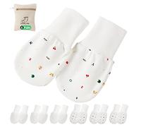 6 Pares Mitones de bebé Manoplas para bebés recién nacidos Guantes para bebés Manoplas, guantes de bebé para niños (0-5 meses)