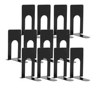 6 Pares Sujetalibros,Sujeta Libros,Sujeta Libros estanteria,Adecuado para la Escuela, la Biblioteca, el hogar, la Oficina, sujetalibros Antideslizante (negro/12 uds.)