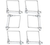 6 pasadores de seguridad 6 x 45 mm, pasador de seguridad, pasador de acoplamiento, pasador de pasador de tubo con cierre de bloqueo, para remolques de granja, granja, jardín, 6 unidades, color