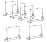 6 pasadores de seguridad, 8 x 70 mm, pasador de acoplamiento, perno de seguridad, pasador cuadrado rectangular, pasador de tubo plegable con cierre de bloqueo, para remolques de granja, granja, jardín