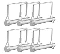 6 pasadores de seguridad de 12 mm x 80 mm, pasador plegable con cierre de bloqueo, abrazadera cuadrada de galvanizado para remolques, tractores, volquetes, cortacéspedes