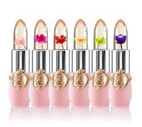 6 PC/Set Flower Jelly Lipstick Set Cambio de temperatura Homitora Longing Dure Balm Nutritious Magic Color Cambio de labios Gloss