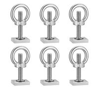 6 Pcs Abrazadera de Ranura para Riel en T, M6x35mm Adaptador de Ranura en T Track Adapter de Acero Inox con Tuercas y Arandelas para Rieles de Techo y Portabicicletas Portaequipajes(M6 Anillo)