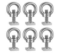 6 Pcs Abrazadera de Ranura para Riel en T, M8x30mm Adaptador de Ranura en T Track Adapter de Acero Inox con Tuercas y Arandelas para Rieles de Techo y Portabicicletas Portaequipajes(M8 Anillo)