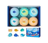 6 Pcs Bath Bombs for Kids with Toys Inside, Colorful Handmade Moisturizing Kids Bath Bombs with Surprise Inside for Boys Girls Adults
