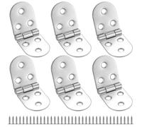 6 Pcs Bisagras Plegables Abatibles, Flip Bisagras de Solapa, Bisagra Abatible de 180 Grados Borde Redondo para Muebles Cajas de Madera Mesas Plegables Gabinetes de Cocina Puertas Armario