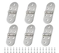 6 PCS Bisagras Plegables de Acero Inoxidable, Flip Bisagras de Borde Redondo Bisagras de Acero Inoxidable 270 Grados con Tornillos 80 x 31mm Robusto y Fácil de Instalar (Plateada)