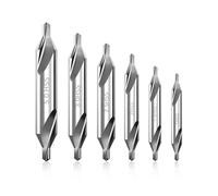 6 Pcs Brocas Centrales Conjunto, Centro Brocas Centrales HSS de 60 Grados Juego, Broca Avellanadora M2 6542 Para Accesorios De Torno, Accesorios De Torno De Madera1,0/1,5/2,0/2,5/3,0/5,0