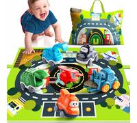 6 PCS Camión de Dibujos Animados Juguetes de Coches con Playmat/Bolsa de Almacenamiento|Juguetes de bebé para 1 2 3 años de Edad Boy|1 2 años de Edad Boy Birthday Gift for First Birthday Gifts