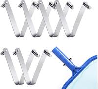 6 PCS Clip para Cepillo de Piscina, Clips para Postes de Piscina, Clip En V, Adecuado para Skimmers, Cepillos de Piscinas, Herramientas de Accesorios de Piscinas