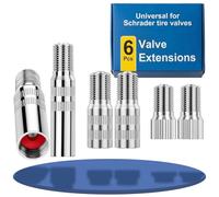 6 Pcs de Extensión para Válvulas de Neumáticos, H62 Latón Niquelado para Neumáticos de Coche, Adaptador de Válvula Altura 19mm, 27mm, 39mm, Válvula para Coches, Camiones, Moto, Bici y E-eléctricos