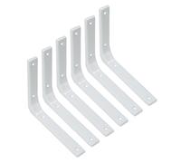 6 Pcs Escuadras para Estanterias, Soporte Estanteria Pared, Soporte Baldas Pared de 90 Grados, Soportes para Estantes en Forma de L para cocina y dormitorio (blanco, 150 x 125 mm)