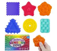 6 PCS Fidget Toys Set, Silicone Sensory Toys, Reusable Fidget Toy Set, Fidget Spielzeug Set, Sensory Toys Autism, Sensory Fidget Toys Suitable for Children and Adults Over 3 Years (Different Shape)