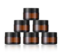 6 pcs frascos de vidrio marrón, 30 ml botes cristal pequeños, botes viaje, frascos pequeños de vidrio con tapa, para cremas, cosméticos, cremas y lociones