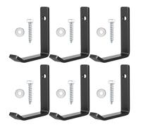 6 Pcs Ganchos Pared Garaje, Gancho Colgador de Pared de J, Colgador Bicicleta Pareds, Soporte para Colgar Bicicletas, Colgadores de Pared Negros para Organizador Herramientas Eléctricas(Extendido)